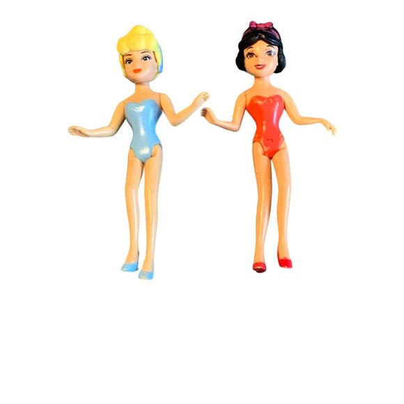 2009 Mattel Disney Princess Polly Pocket Dolls Set of 2 Cinderella and Snow Whit - Picture 1 of 10